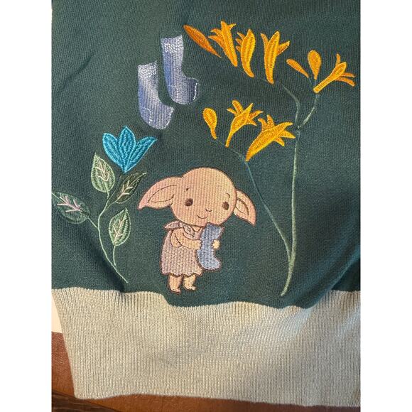 Harry Potter Dobby Is Free Cardigan 3X Green Embroidered BoxLunch NWT - Picture 6 of 10